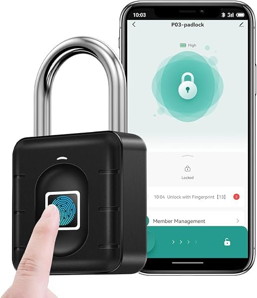 Fingerprint Padlock, AICase Bluetooth Thumbprint Lock — product view