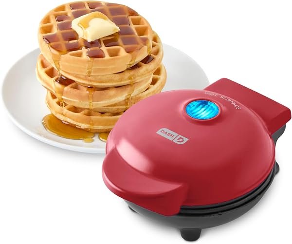 DASH Mini Waffle Maker — Red — product view