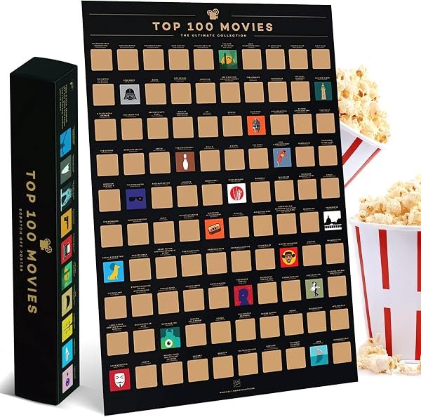 Enno Vatti Top 100 Movies Scratch Off Poster — product view