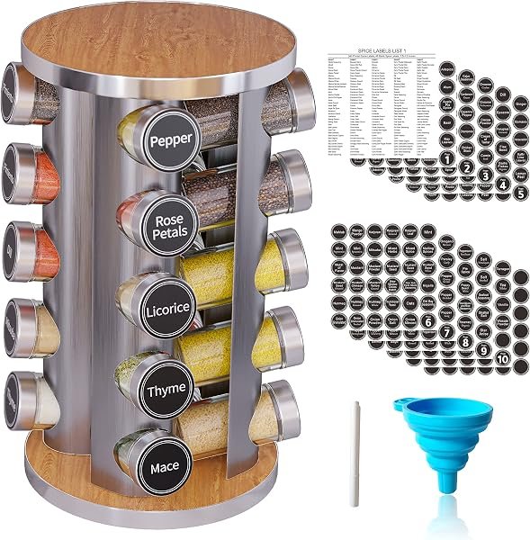 New England Stories Revolving Spice Rack (20 Jars) — product view