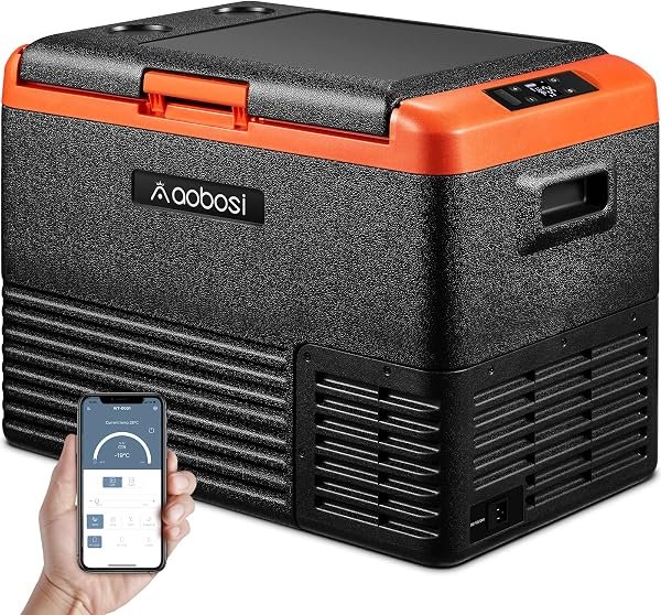 AOBOSI portable car refrigerator — product view