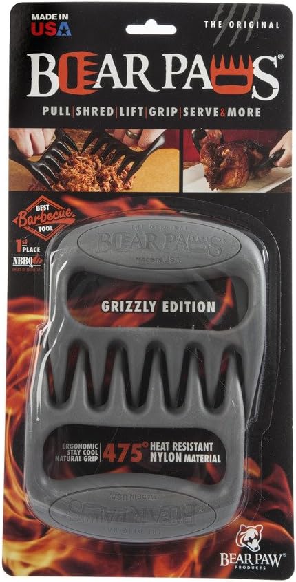 Bear Paws The Original Shredder Claws - Made in The USA - Easily Lift, Handle, Shred, and Cut Meats - Ultra-Sharp Blades and Heat Resistant Nylon