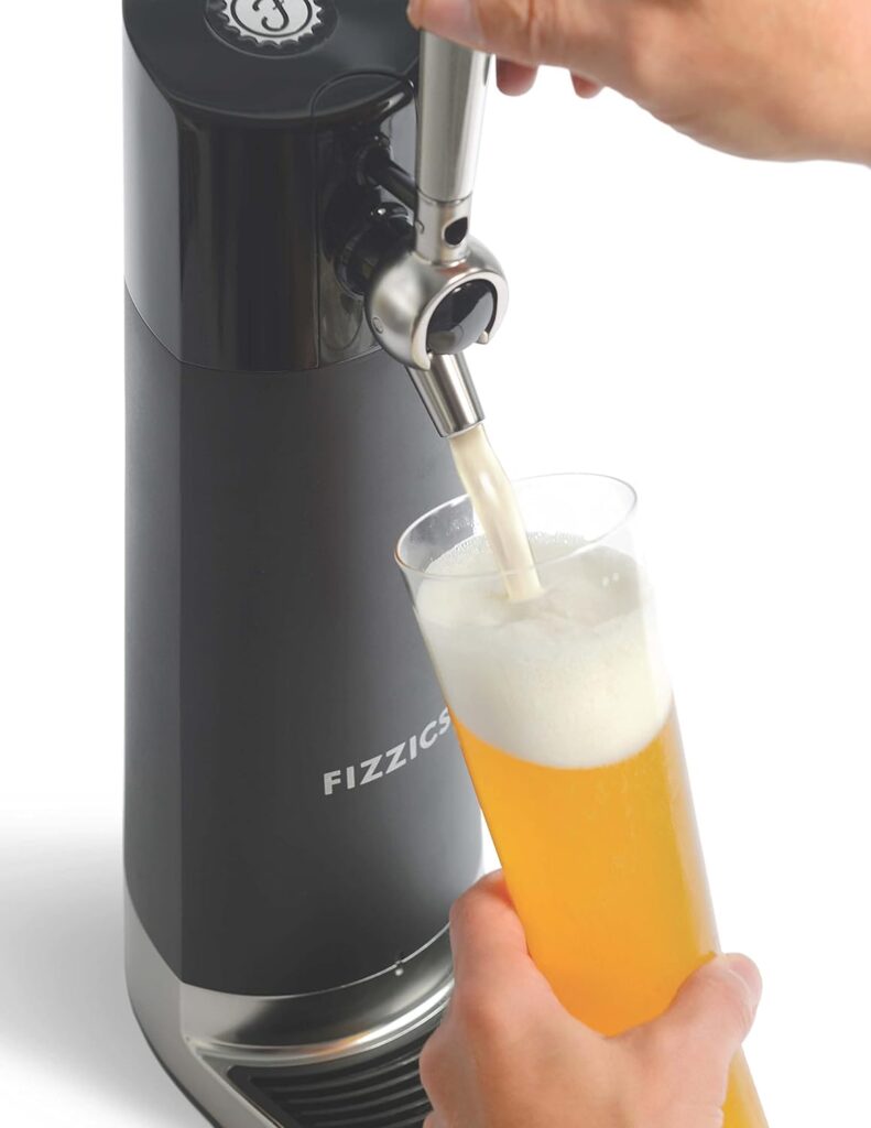 FIZZICS FZ403 DraftPour Beer Dispenser - Converts Any Can or Bottle Into a Nitro-Style Draft, Awesome Gift for Beer Lover, Carbon