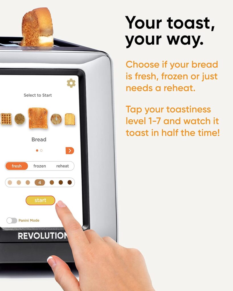 Revolution R180S High-Speed Touchscreen Toaster, 2-Slice Smart Toaster with Patented InstaGLO Technology  Panini Mode