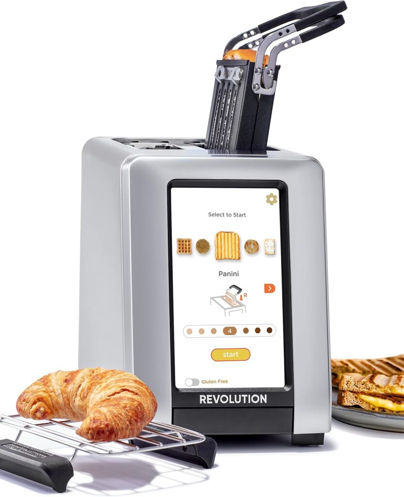 Revolution R270 High-Speed Touchscreen Toaster, 2-Slice Smart Toaster with Patented InstaGLO Technology, Warming Rack  Panini Press