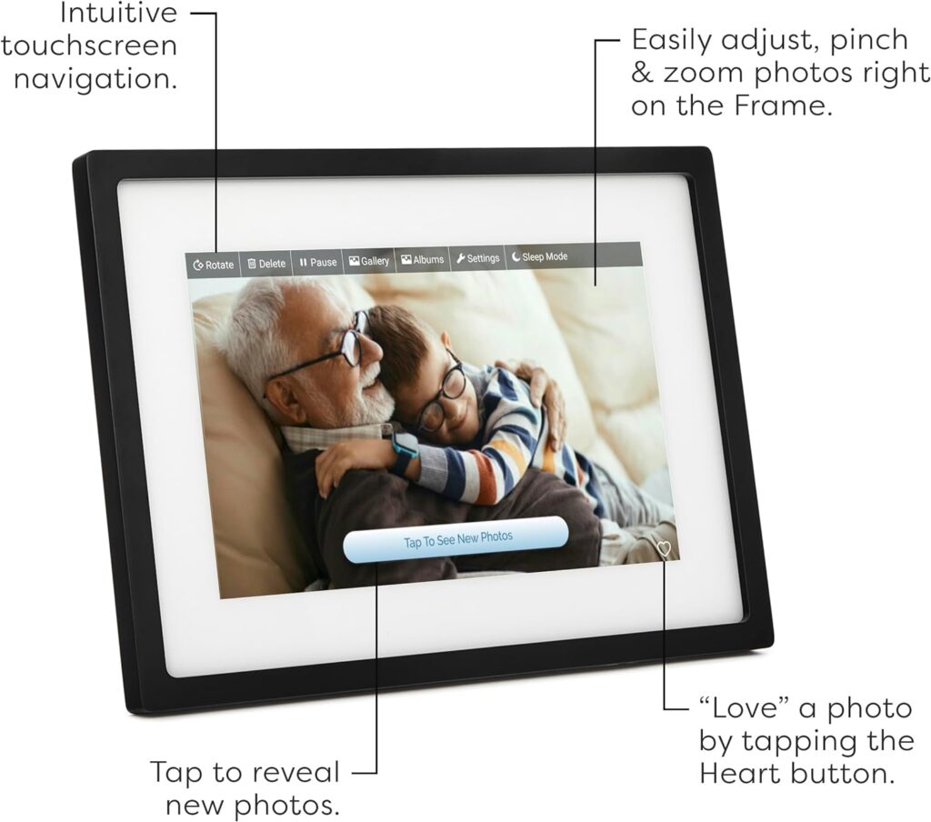 Skylight Digital Picture Frame: WiFi Enabled with Load from Phone Capability, Touch Screen Digital Photo Frame Display - Customizable Gift for Friends and Family - 10 Inch Black
