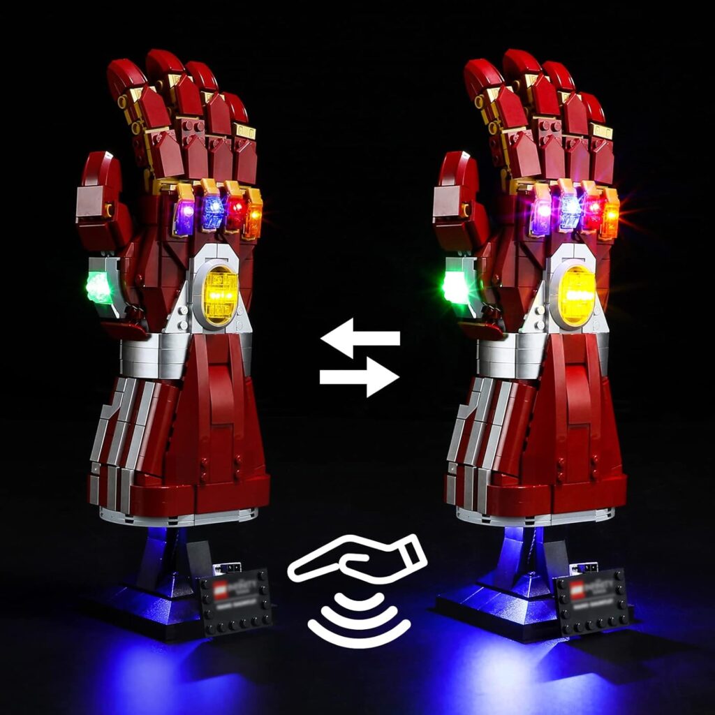 BRIKSMAX Led Lighting Kit for LEGO-76223 Nano Gauntlet(Hand Sweep Sensor Switch Version) - Compatible with Lego Marvel Building Blocks Model- Not Include The Lego Set