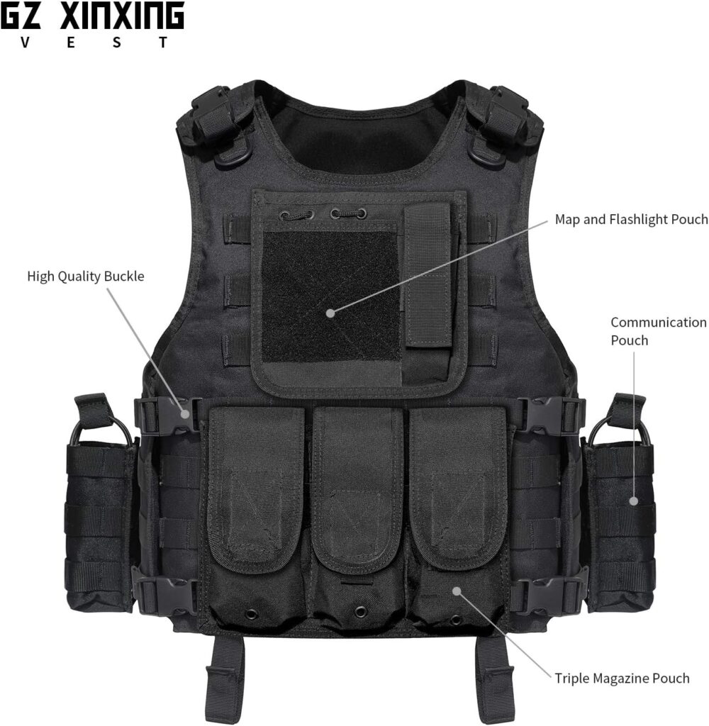 GZ XINXING Black Tactical Airsoft Paintball Vest