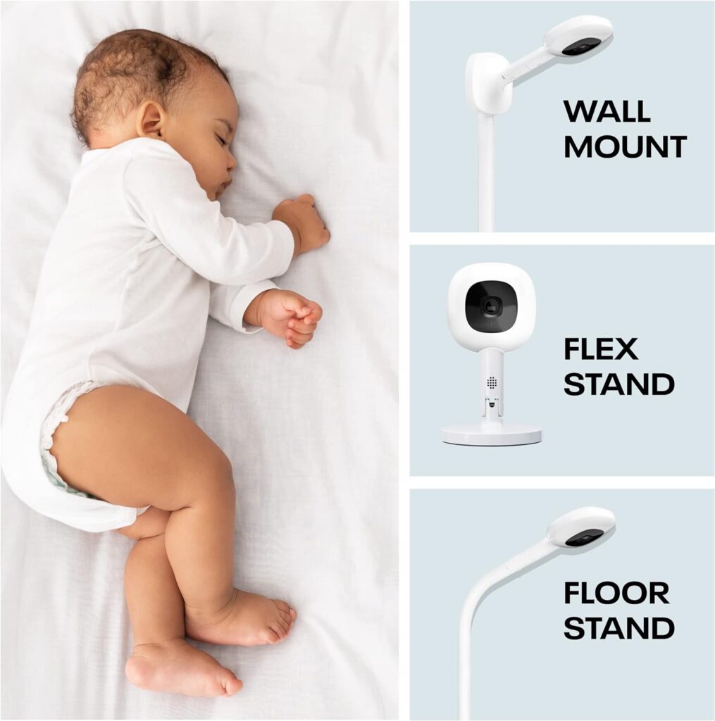Nanit Pro Smart Baby Monitor  Wall Mount – Wi-Fi HD Video Camera, Sleep Coach and Breathing Motion Tracker, 2-Way Audio, Sound and Motion Alerts, Nightlight and Night Vision, Includes Breathing Band
