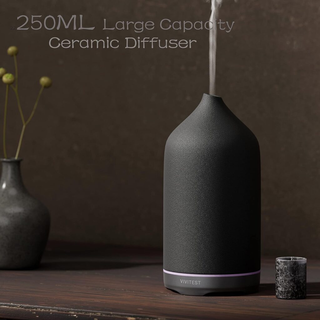 VIVITEST Ceramic Diffuse,Stone Essential Oil Diffuser, Ultrasonic Aromatherapy Diffusers for Home