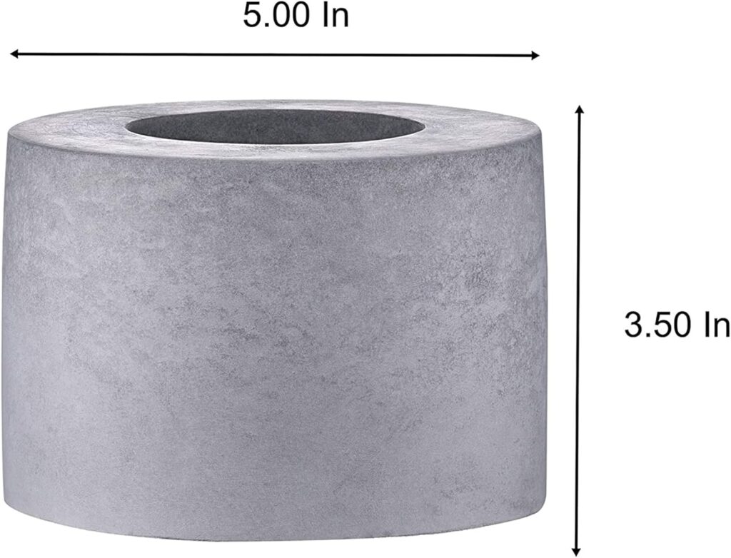 Colsen 5 Inch Mini Round Lightweight Portable Odorless Easy Clean Indoor Outdoor Concrete Tabletop Fire Pit Centerpiece, Gray