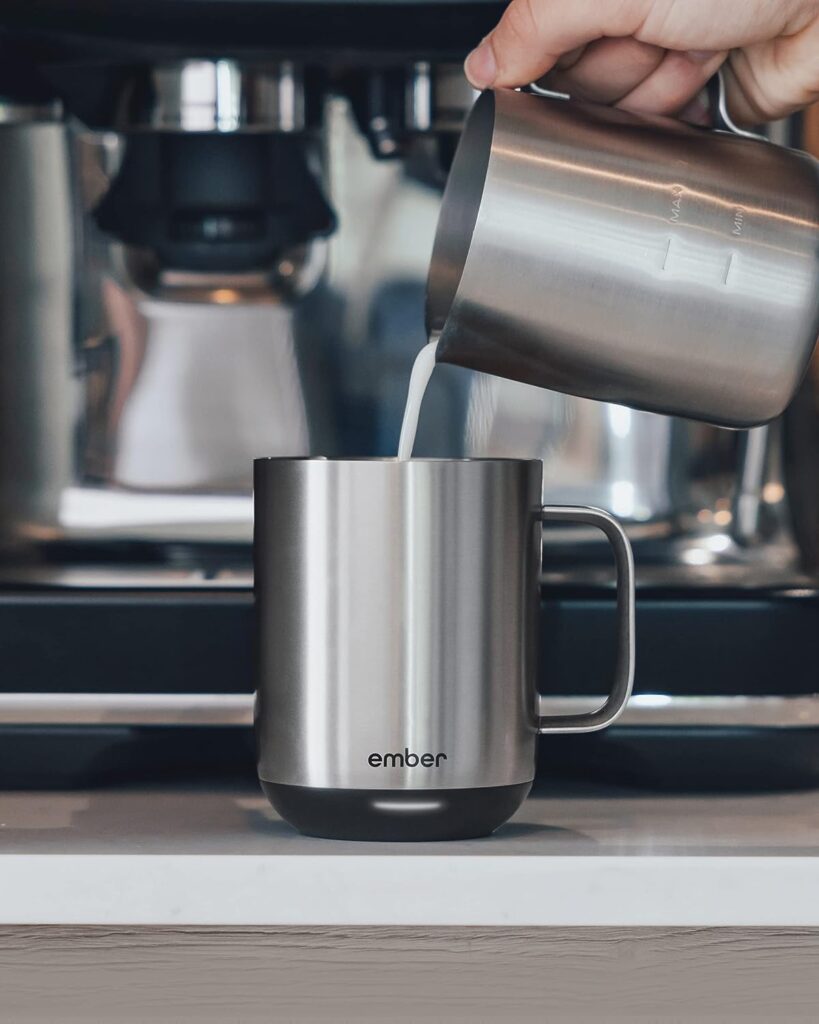 Ember Temperature Control Smart Mug 2, 10 Oz, App-Controlled Heated Coffee Mug with 80 Min Battery Life and Improved Design, Stainless Steel