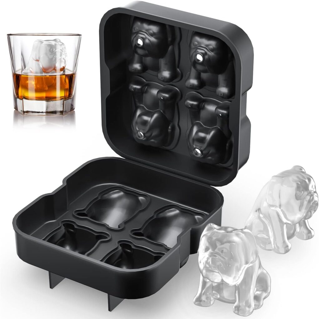 Ice Cube Tray, ROTTAY Rose Ice Cube Maker, Makes Four 2.5inch Rose Shaped Ice Cubes, Easy Release Ice Ball Maker, Novelty Drink Tray For Chilled Drinks, Whiskey  Cocktails, Homemade