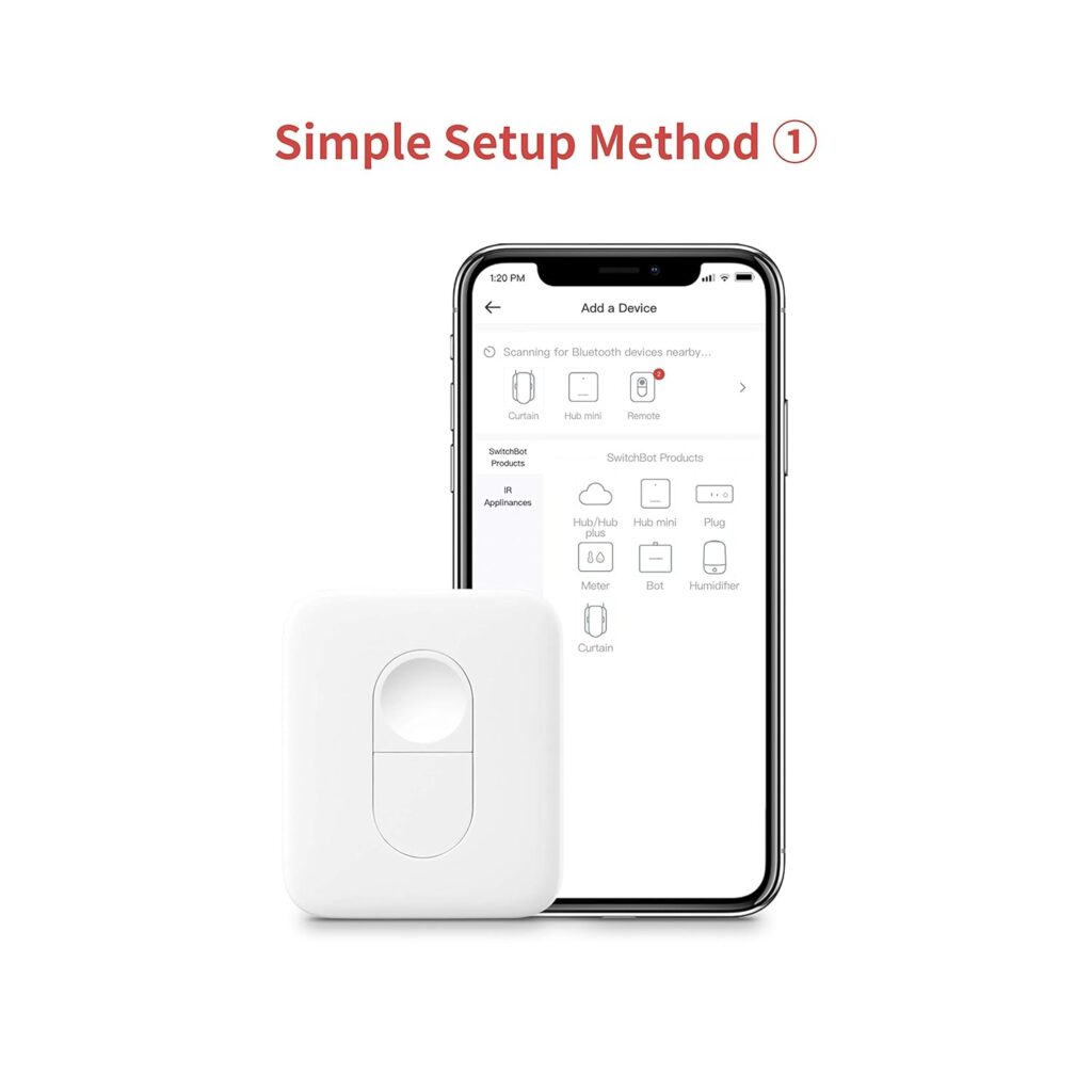 SwitchBot Remote One Touch Button - Compatible with SwitchBot Bot, Curtain Robot, Color Bulb, Plug Mini and Blind Tilt, Smart Home Easy to Control, Bluetooth Long Range 5.0